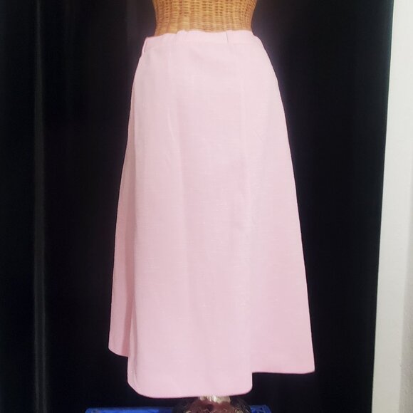 Vtg. The Petite Concept By Devon ILGWU Pink Texture speckled A-Line Skirt Sz. 10 - Picture 5 of 6